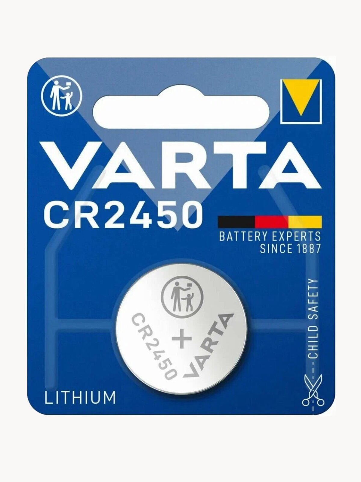 Батарейка VARTA Lithium CR2450, 1 штука (1 штука в блистере)
