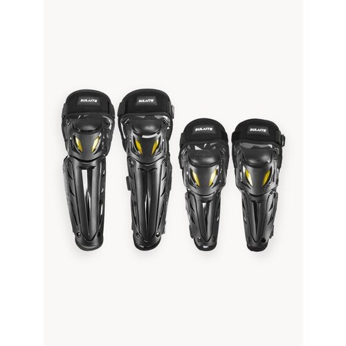 Налокотники и наколенники, Защита мотоцикла, Черный, со светоотражающим рисунком, Шарнирное защитное снаряжение.