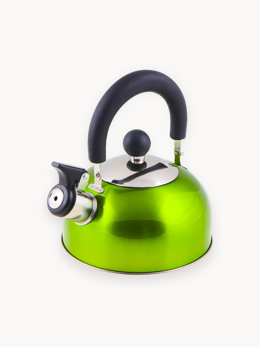 Чайник со свистком 1,5 л PERFECTO LINEA серия Holiday, нержавеющая сталь, цвет зеленый металлик (52-112013)