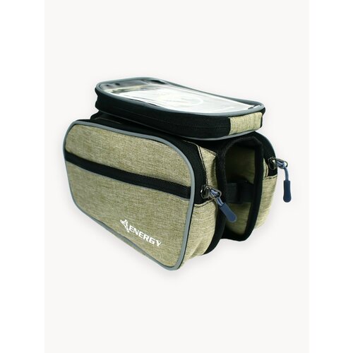 Сумка на раму велосипеда Energy водостойкая, с отделением для смартфона, светло-коричневая