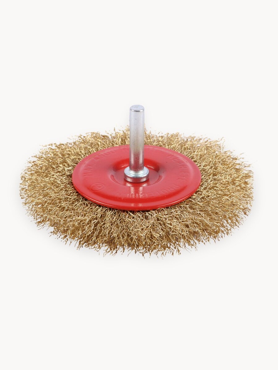 Щетка корщетка, насадка для дрели "плоская" витая проволока, 100 мм DERZHI