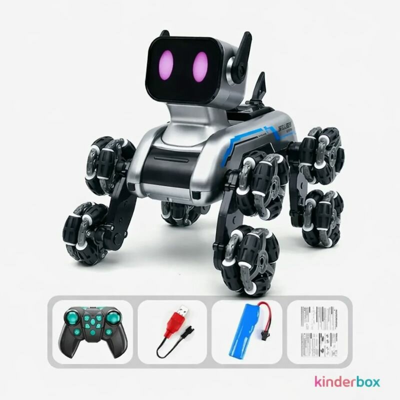 Робот собака вездеход трансформер, радиоуправляемый, на пульте, с трюковыми эффектами — фото 1