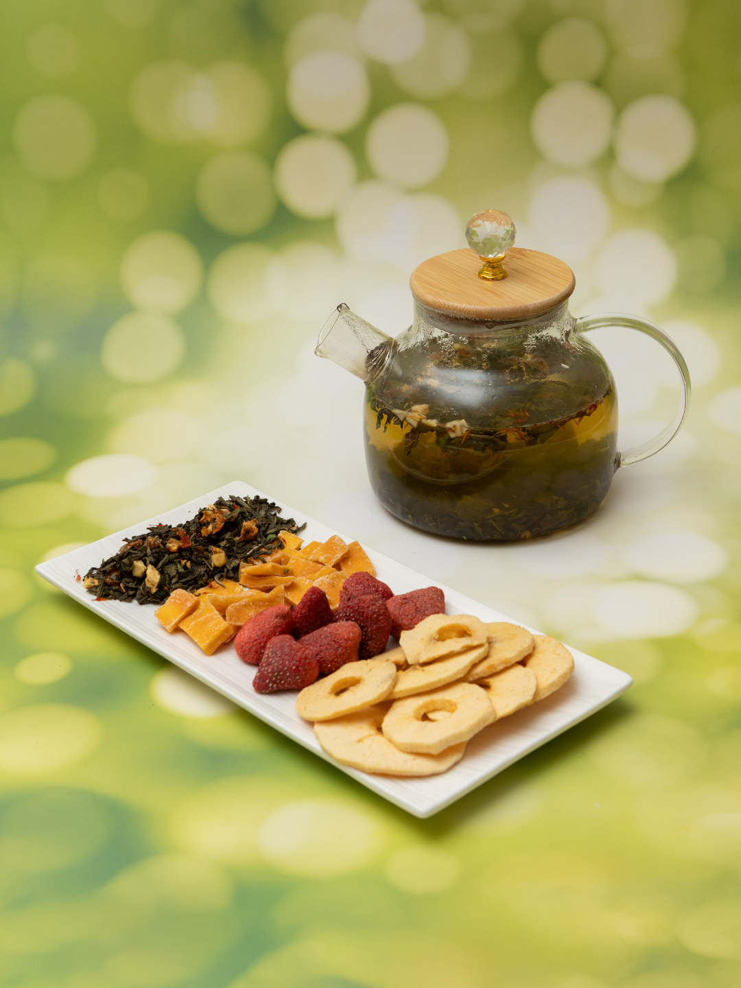 Фруктовый зеленый чай "Фруктовая лаванда" с натуральным составом, 100 гр — фото 1