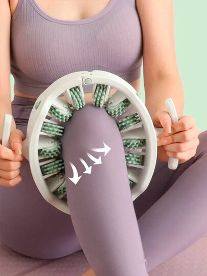 Роликовый массажёр 360° для тела — антицеллюлит, для ног, бёдер и живота, зеленый цвет