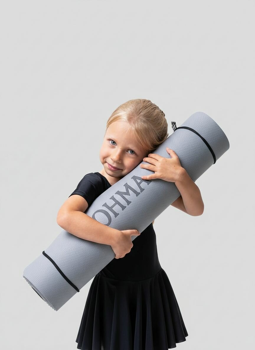 Спортивный коврик для йоги и фитнеса нескользящий OHMA