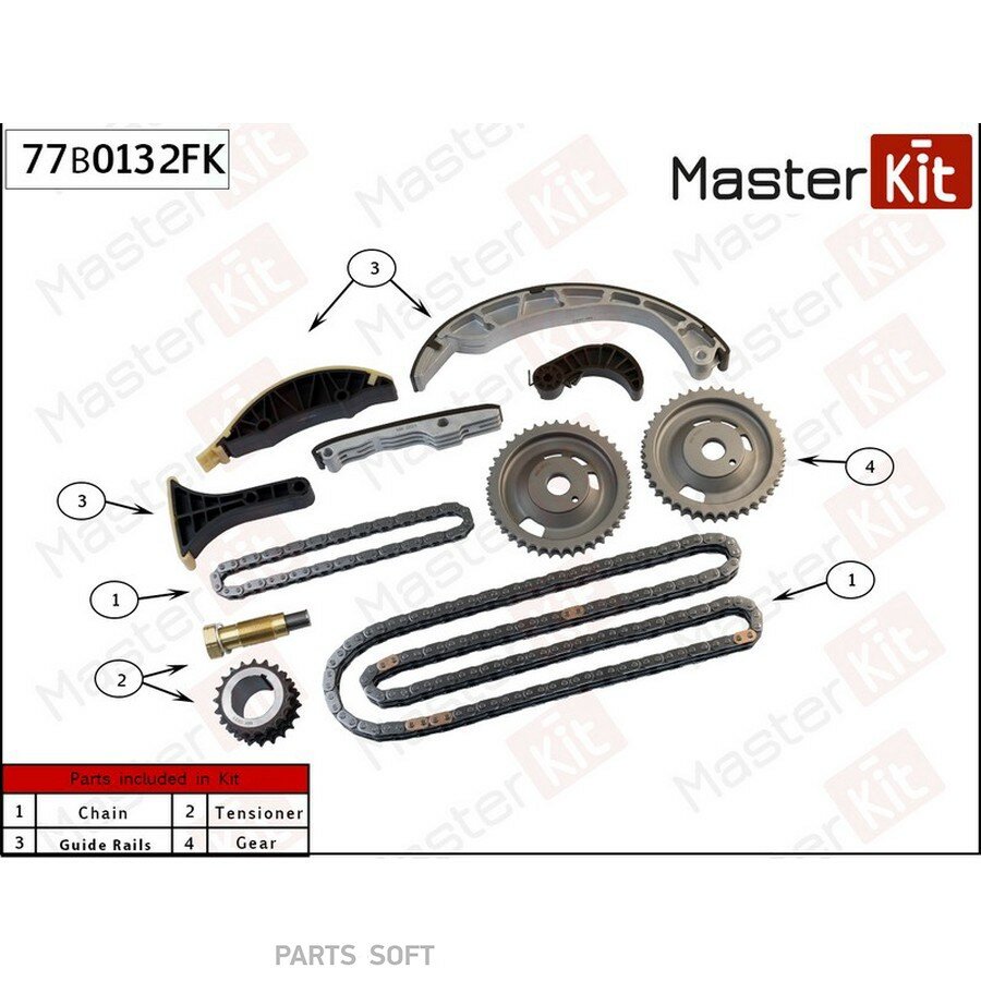 MASTERKIT 77B0132FK Комплект цепи грм ssangyong d20