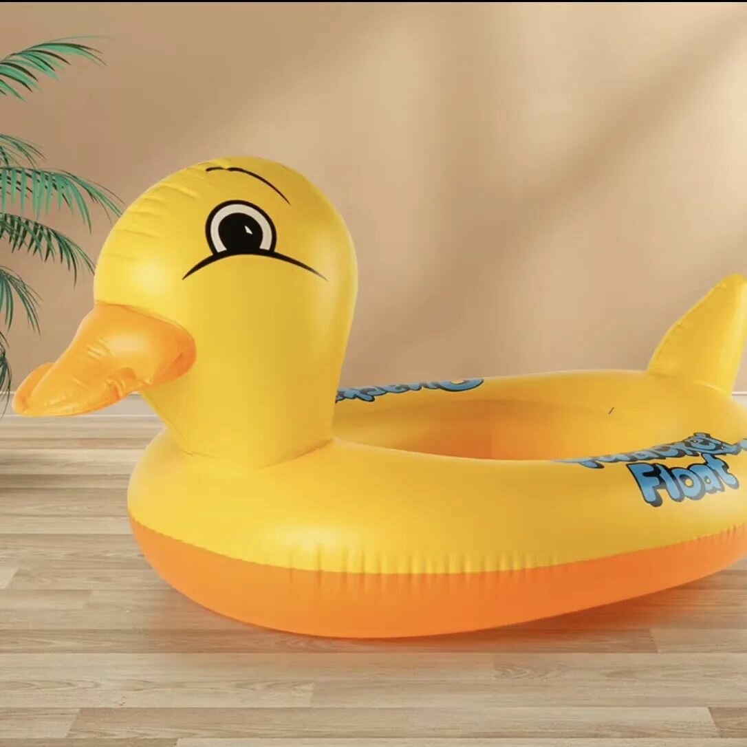 Надувной детский плавательный круг с ножками и ручками "Уточка", 60 см