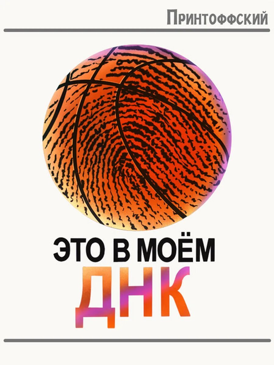 Термонаклейка для одежды и аксессуаров DTF-печать баскетбол в днк