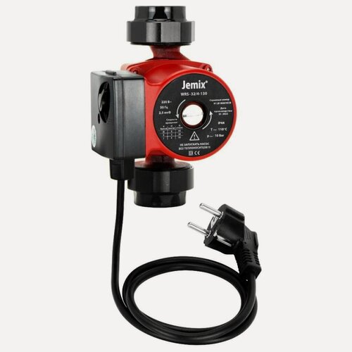 Изображение товара Циркуляционный насос Jemix ЦН-32/6-130 для отопления, 100 Вт, напор 6 м, 3.3 м³/ч, резьба 1 1/4 дюйма, с кабелем