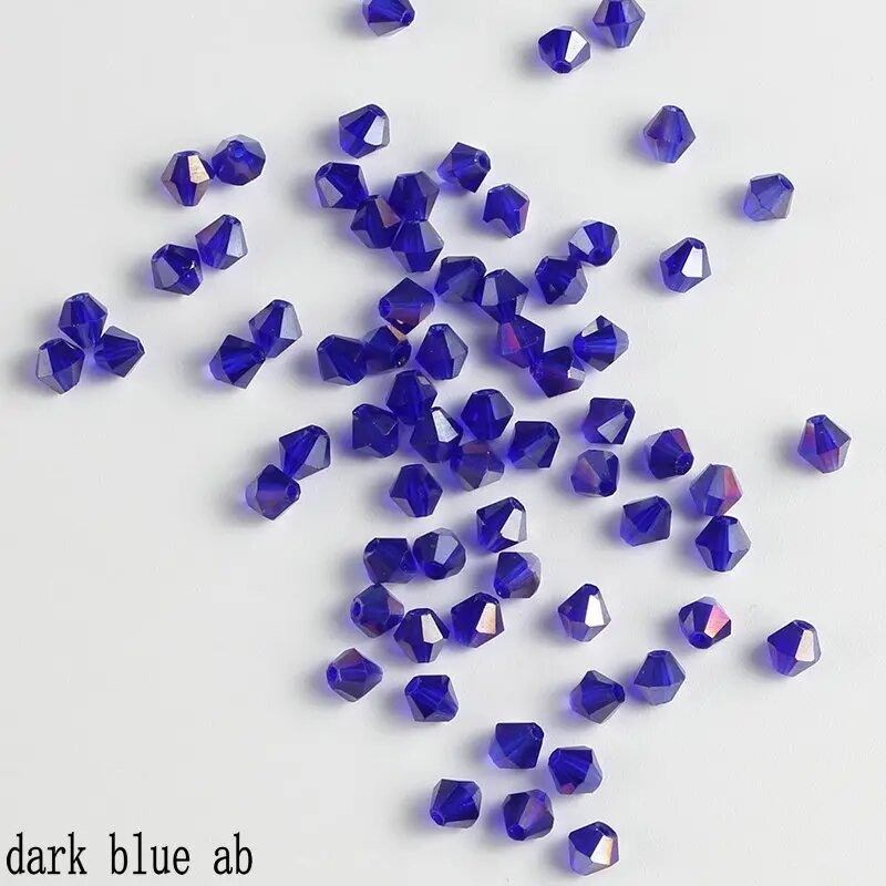 Хрустальные бусины 4 мм, dark blue ab, 200 шт