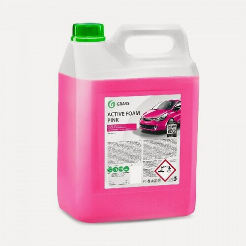 Изображение товара Шампунь для бесконтактной мойки "Active Foam Pink" (Grass) 6 кг Розовая пена