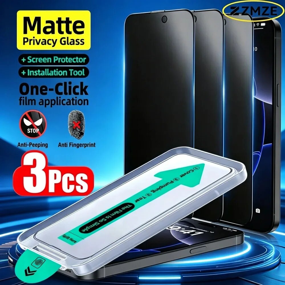 Набор Из 3 Матовых Защитных Пленок Для Экрана iPhone 16/15/11/12/13/14 Pro Max Plus XS, iPhone 13