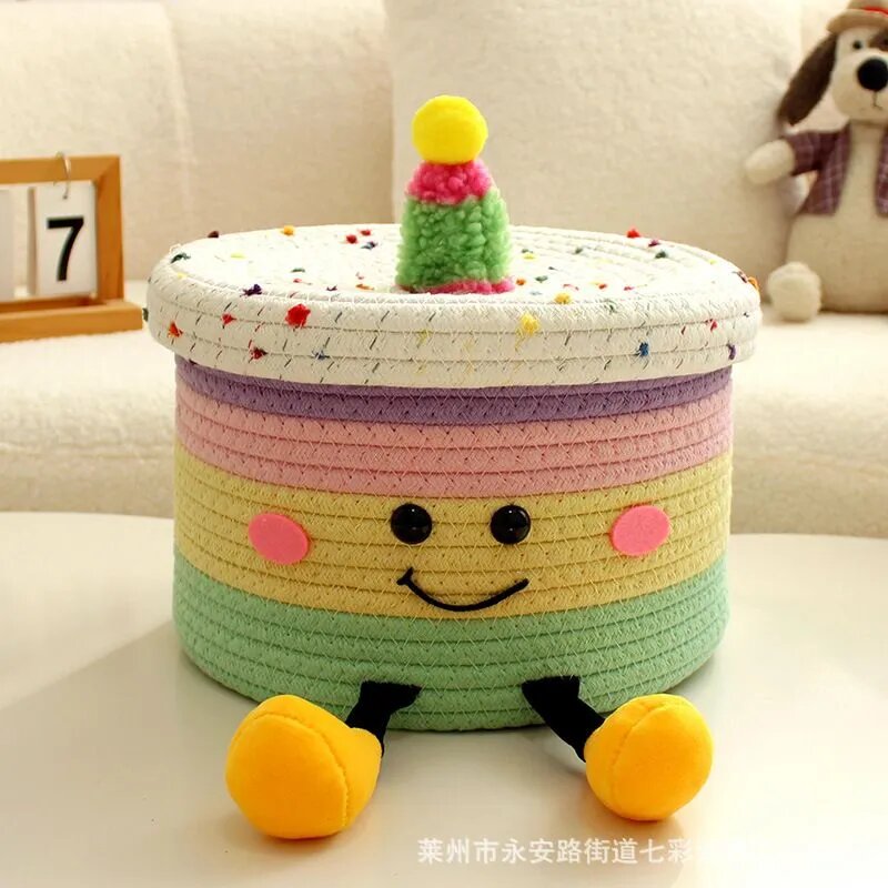 Корзина для игрушек длина 22 см, ширина 22 см, высота 22 см, 1 шт, паутинка, белый
