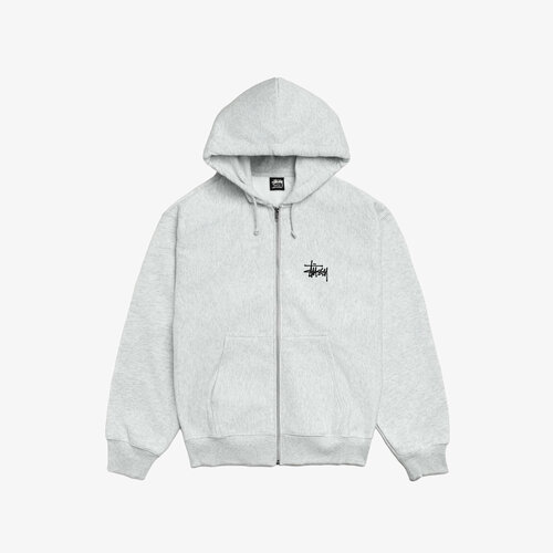 фото Толстовка stussy basic stussy zip hood, размер xl, , серый