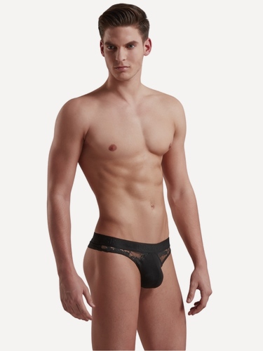 Изображение товара Мужские трусы тонги Doreanse черные 1252 XXL (52) модал/хлопок/эластан