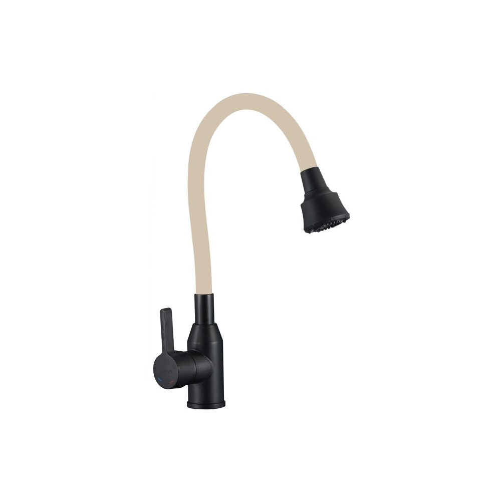 Смеситель для кухни Fmark FS8266H-12 черный нержавеющая сталь поворотный рычажный