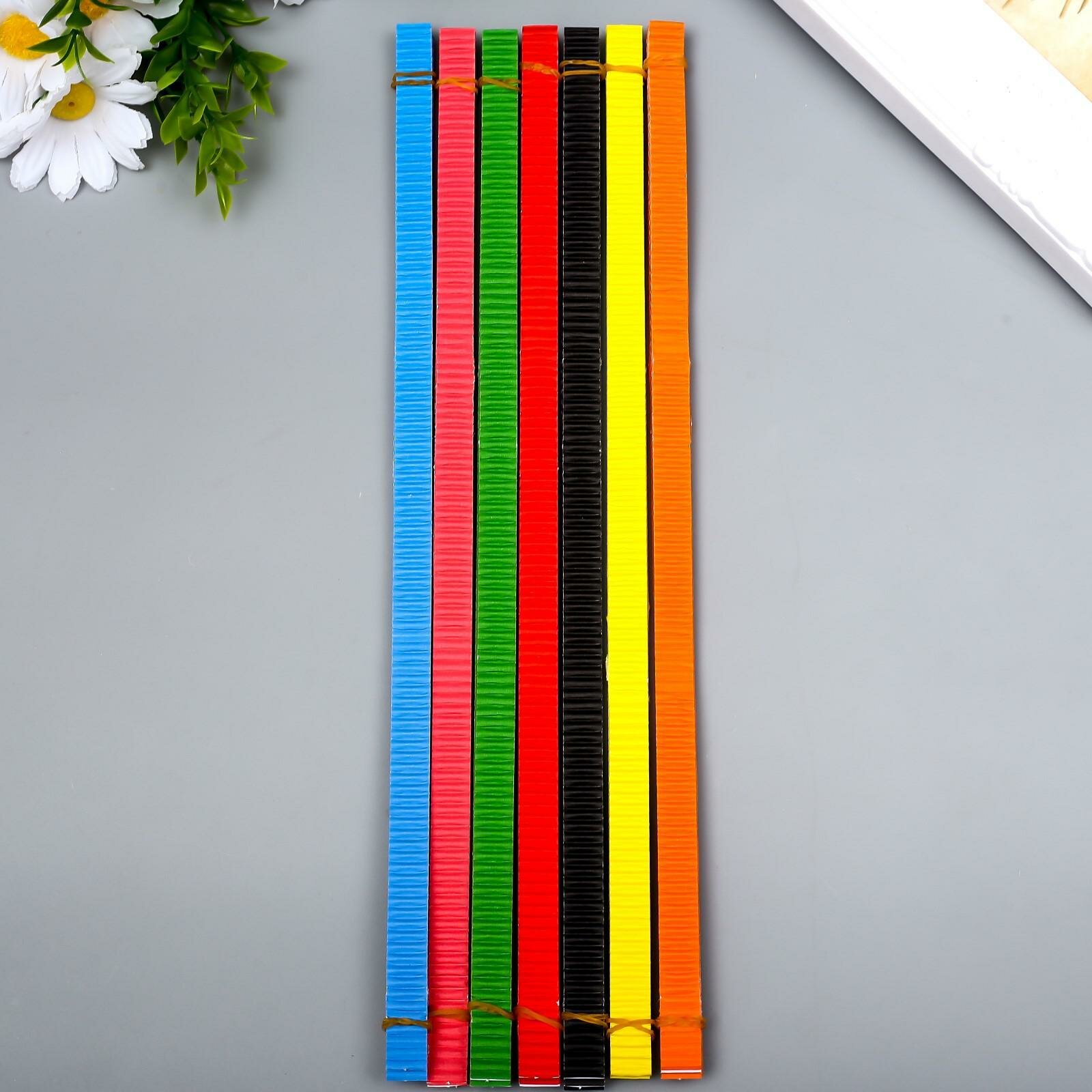 Цветной гофрокартон д/квиллинга "Пингвин" (набор 7 шт) 7 цветов