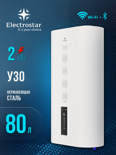 Изображение товара Водонагреватель накопительный с УЗО Electrostar Liverpool, WEH-B-80LS, Wi-Fi управление, 80 л