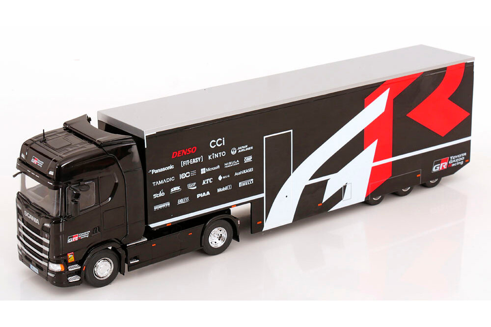 Модель коллекционная IXO Scania s-series race transporter с полуприцепом "toyota gazoo racing wrt" 2024
