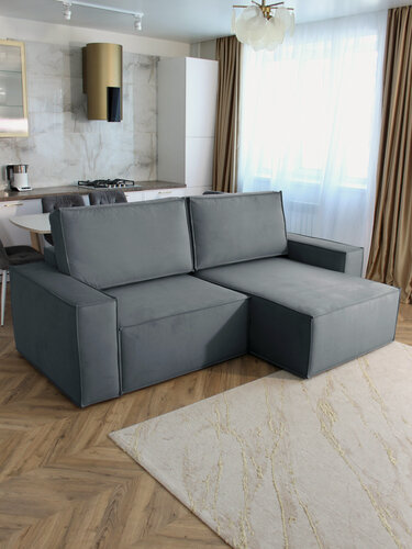 Изображение товара Угловой диван-кровать Forrest Конер серый, правый угол, Еврокнижка, 250х155х65 см