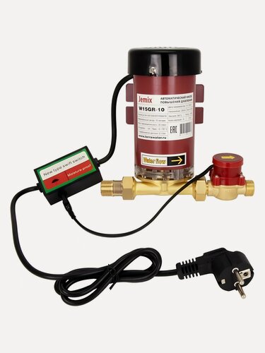 Изображение товара Насос повышающий давление, Jemix, 90 Вт, максимальный напор 10 м, 1.2 м3/час, AUTO W15GR-10
