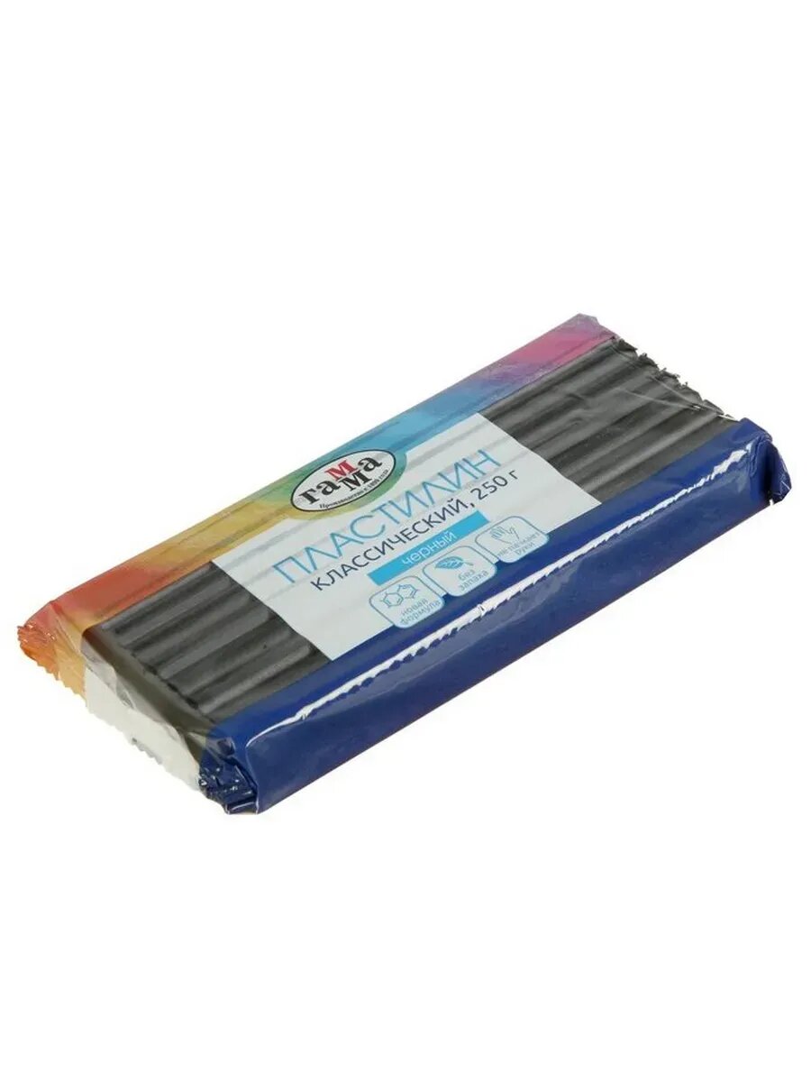 Пластилин «Гамма. Классический», 250 г, чёрный