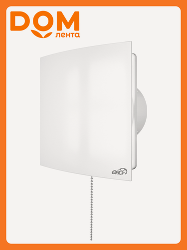 Изображение товара Вентилятор ERA QUADRO, накладной, с обратным клапаном, белый, пластик