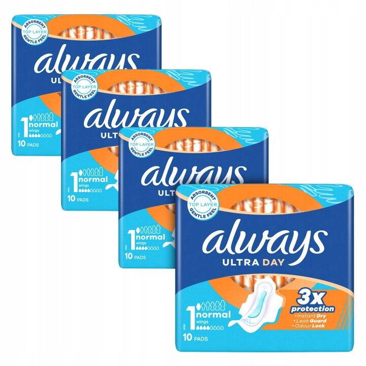 Набор гигиенических прокладок Always Ultra Day Normal Set- с крылышками, размер 1, 4 x10 шт.