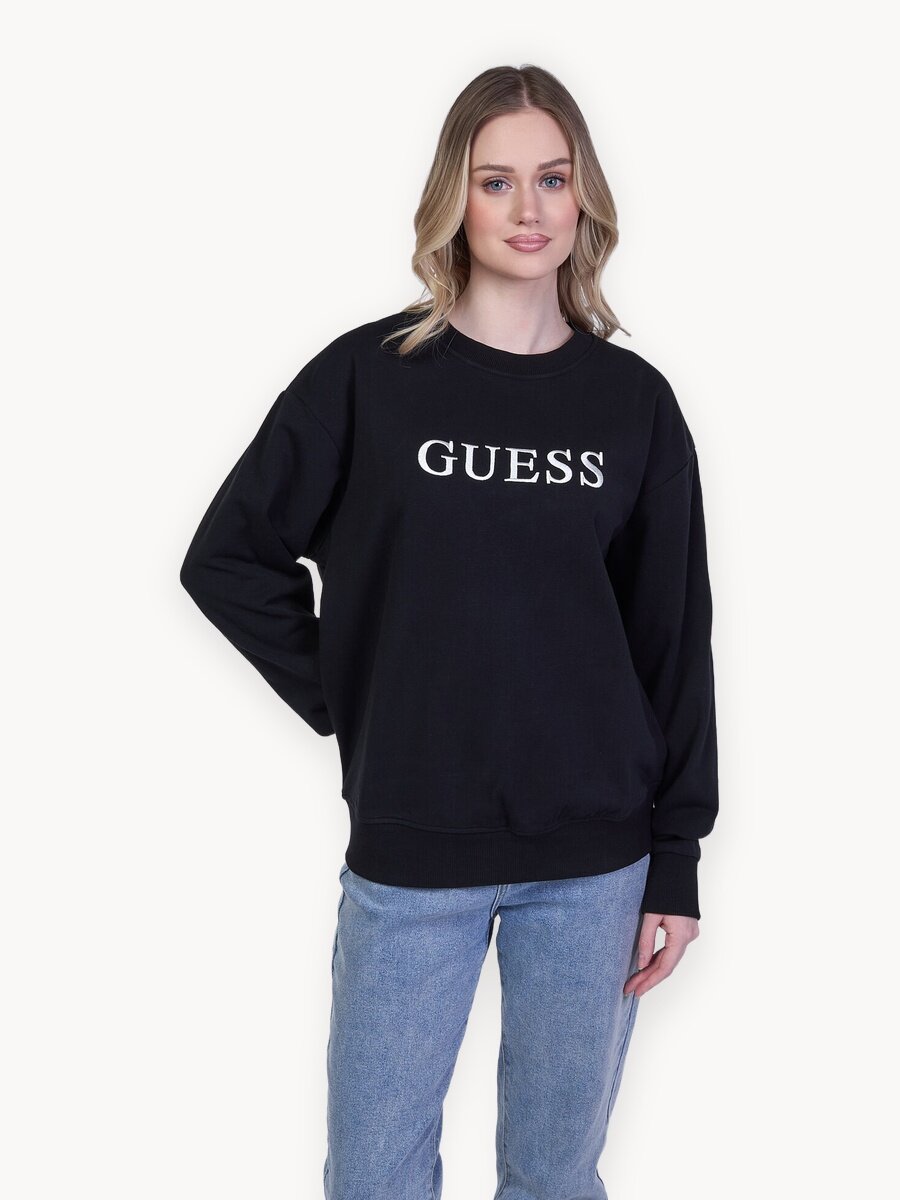 Джемпер GUESS Sofia Round Neck, размер XS, черный