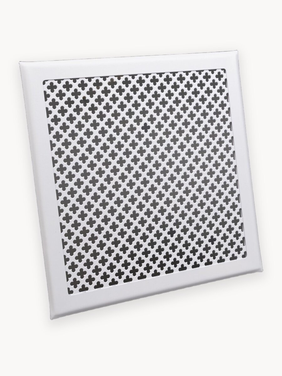 Решетка вентиляционная 200х200 на магнитах металлическая РП200 Цветок Белый Родфер