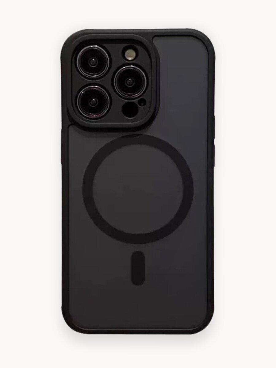 Чехол Creative Case для Apple iPhone 15 Pro (айфон 15 про) магнитный, совместимый с MagSafe (магсейф), противоударный, черный