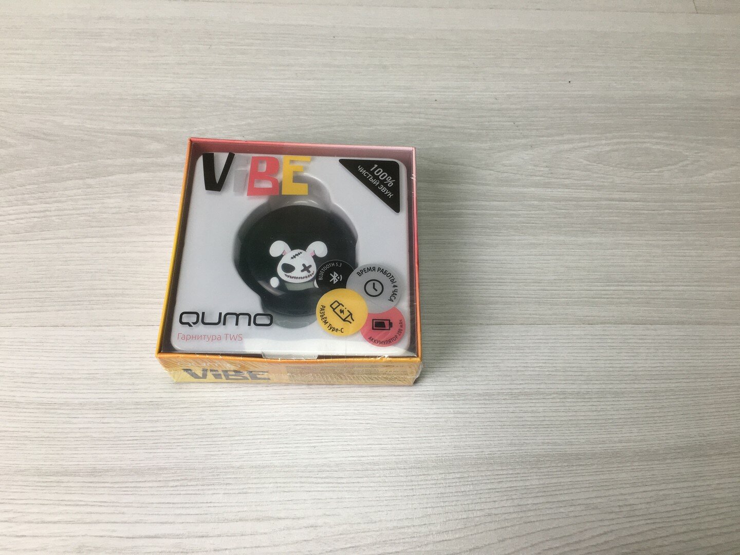 Наушники с микрофоном Bluetooth ViBE BT 0100 "Rabbit" беспроводные, вкладыши, TWS, черный