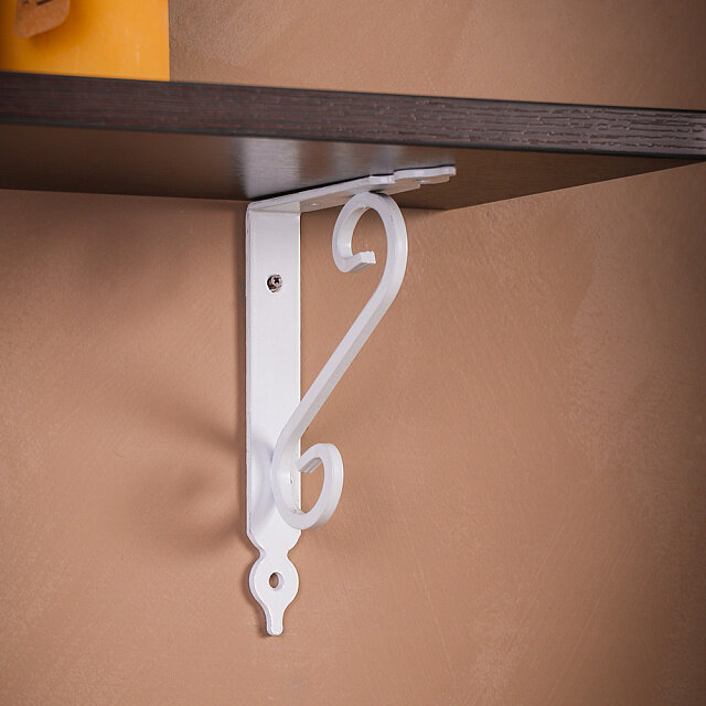 Кронштейн для полки, декоративный, стальной, 140x190мм, белый, 2 шт. — фото 1