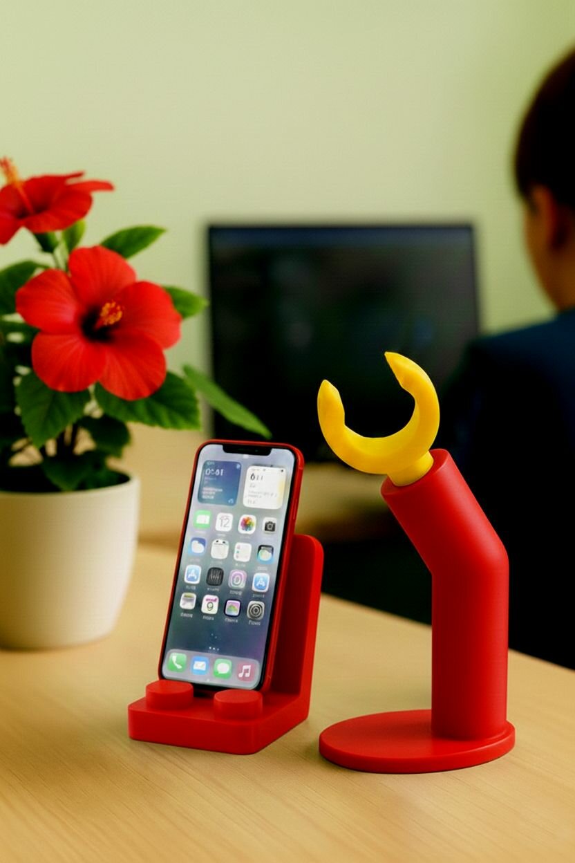 Подставки для наушников и телефона Lego красный