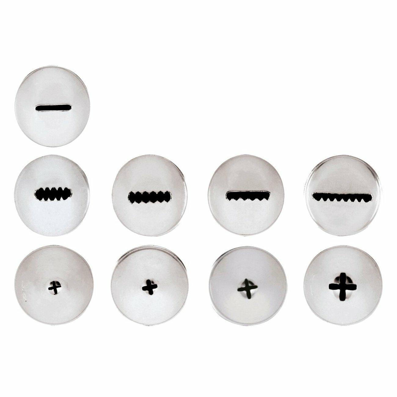 Набор кондитерских насадок №24, 9 штук, D основания 18 мм, нерж. сталь, Paderno.