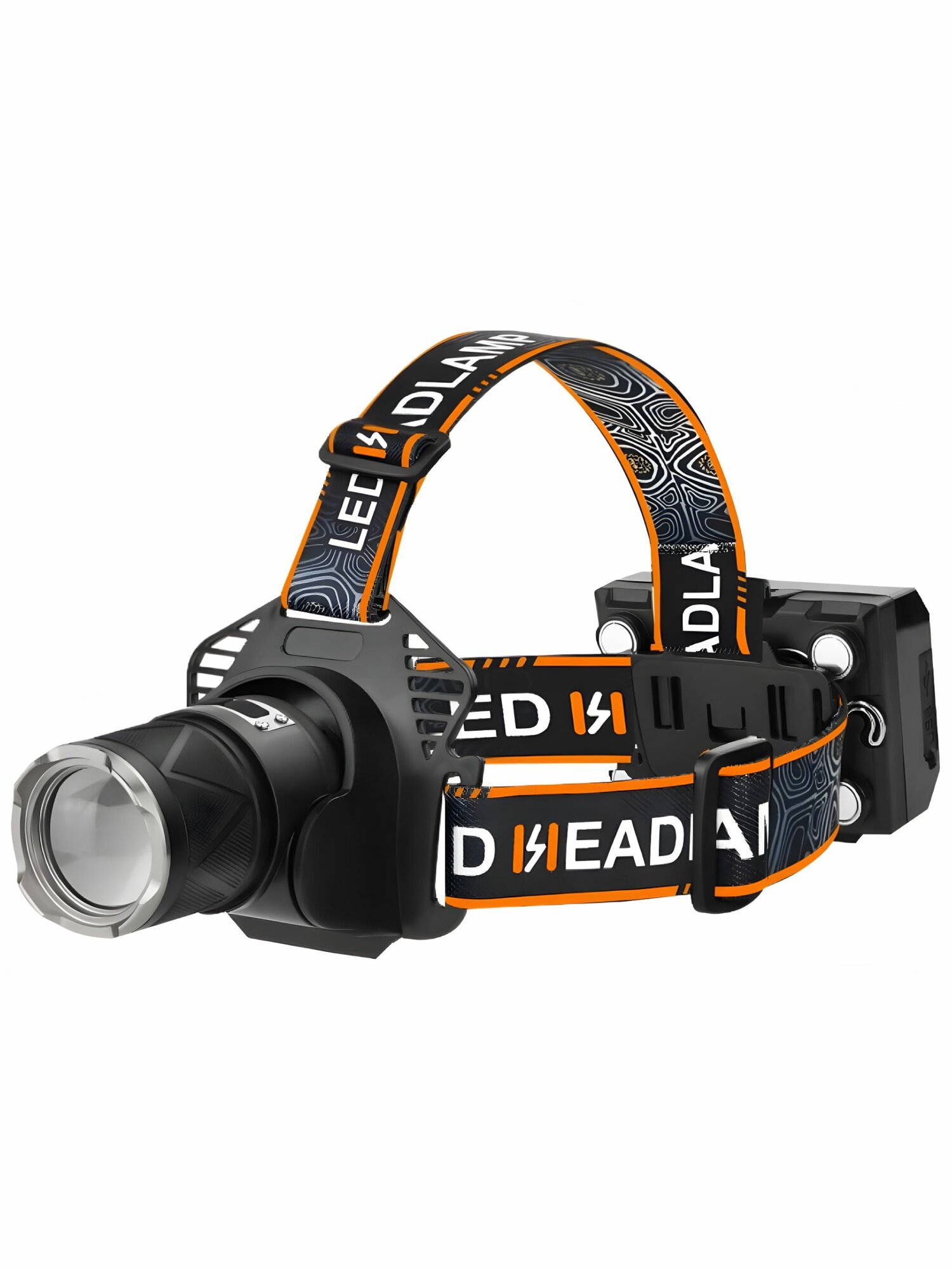 Фонарь налобный Огонь H-3176-PM60-TG Zoom светодиодный, 3 режима + съемная подсветка