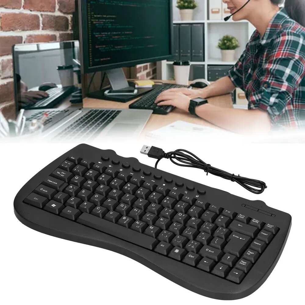 Игровая клавиатура черного цвета, матовая USB, для настольного компьютера, русская раскладка