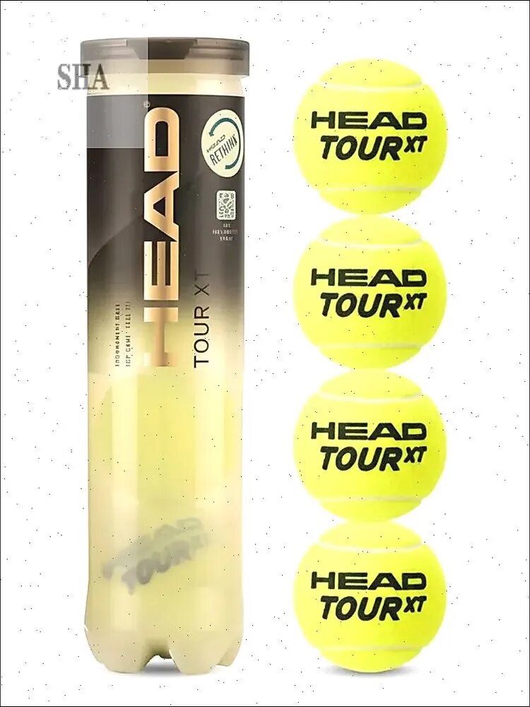Мяч теннисный HEAD Tour XT для большого тенниса, 4 шт, желтый, войлок