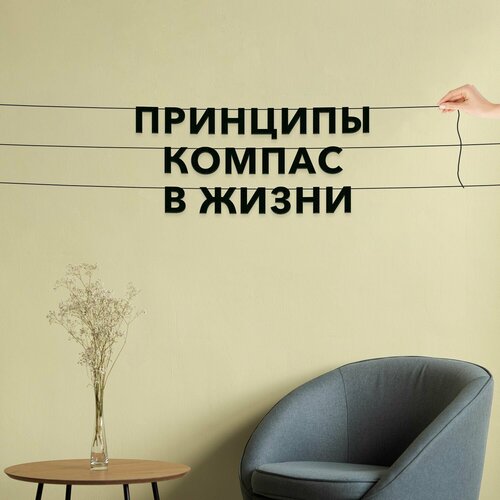 фото Бумажная гирлянда на стену, интерьерная - принципы компас в жизни , гирлянда буквенная.