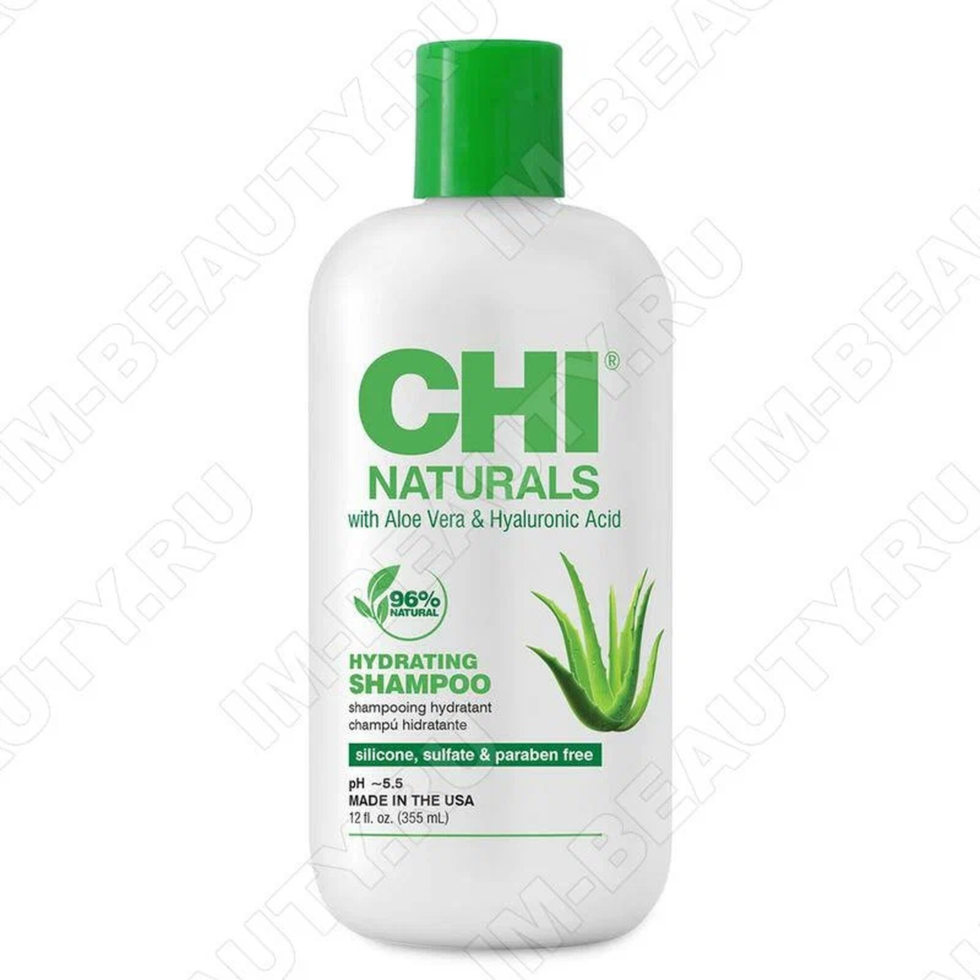 Шампунь CHI NATURALS, увлажняющий, с алоэ вера, гиалуроновой кислотой, для волос, 355мл