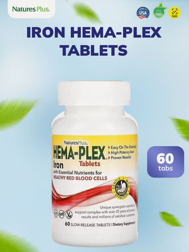 Изображение товара NaturesPlus Натура Плюс Хема-Плекс Железо 60 таблеток, Hema-Plex Iron 60 tabs