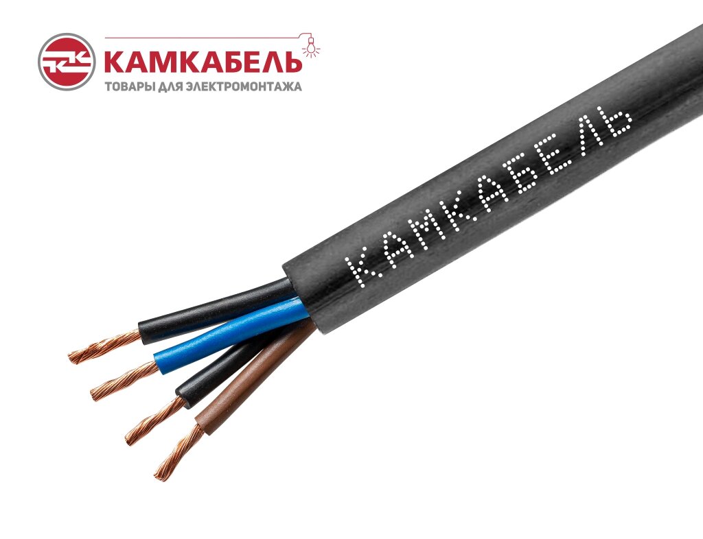 Кабель гибкий КГ-ХЛ 4х4(N) 220/380-3 ТУ 16. К09-064-2004 производство Камкабель Упаковка 20 метров — фото 1