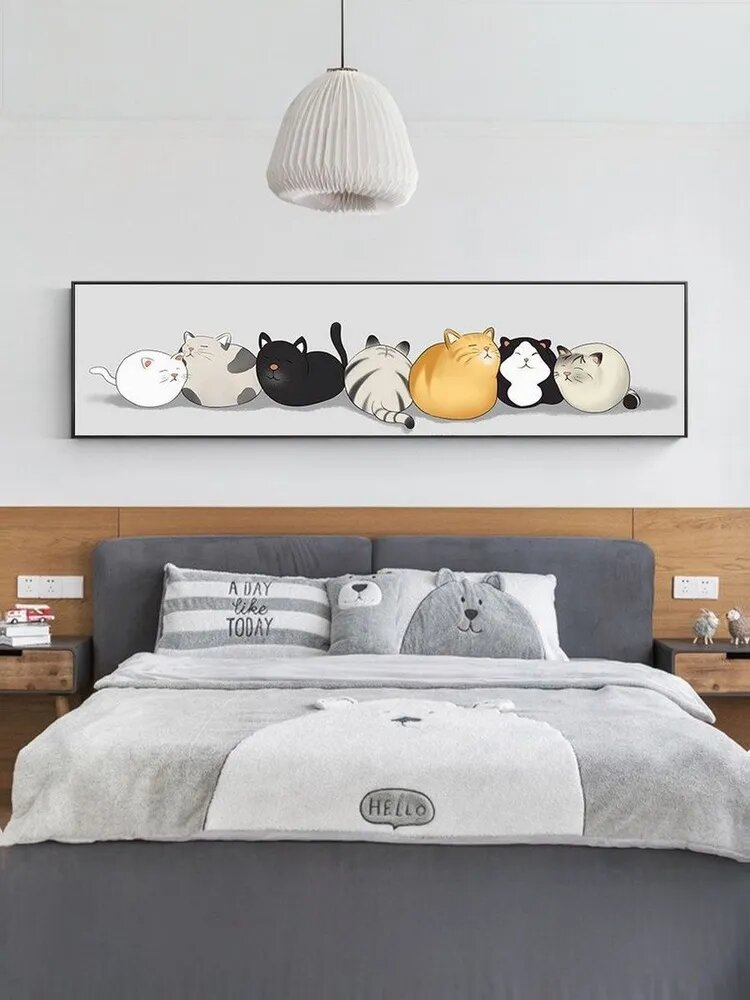 Алмазная мозаика / размер 150X50CM/Мультфильм Кот/алмазная вышивка/Подходит для украшения стен(без подрамника, без рамки)