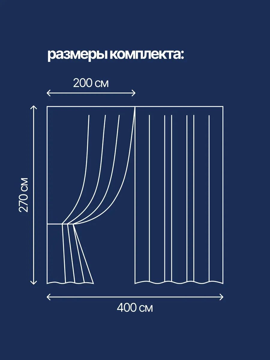 Шторы в спальню блэкаут плотные 2 шт 200х270 — фото 1