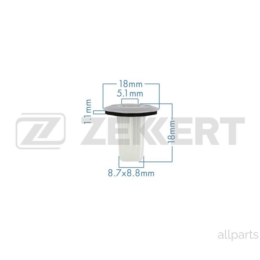 ZEKKERT BE-1103 Клипса крепёжная Toyota (миним. кол-во заказа 10 шт)