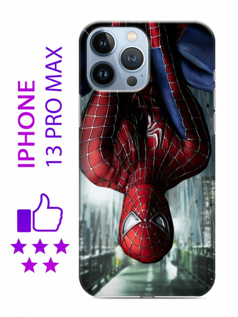 Чехол для Iphone 13 Pro Max с принтом для мальчика с Человеком пауком (Айфон 13 Про Макс)