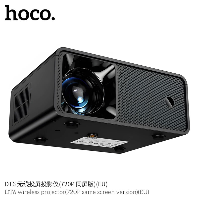 Смарт проектор HOCO DT6 720p, Wi-Fi 2.4/5G, Bluetooth 5.1, Same Screen, HDMI, черный