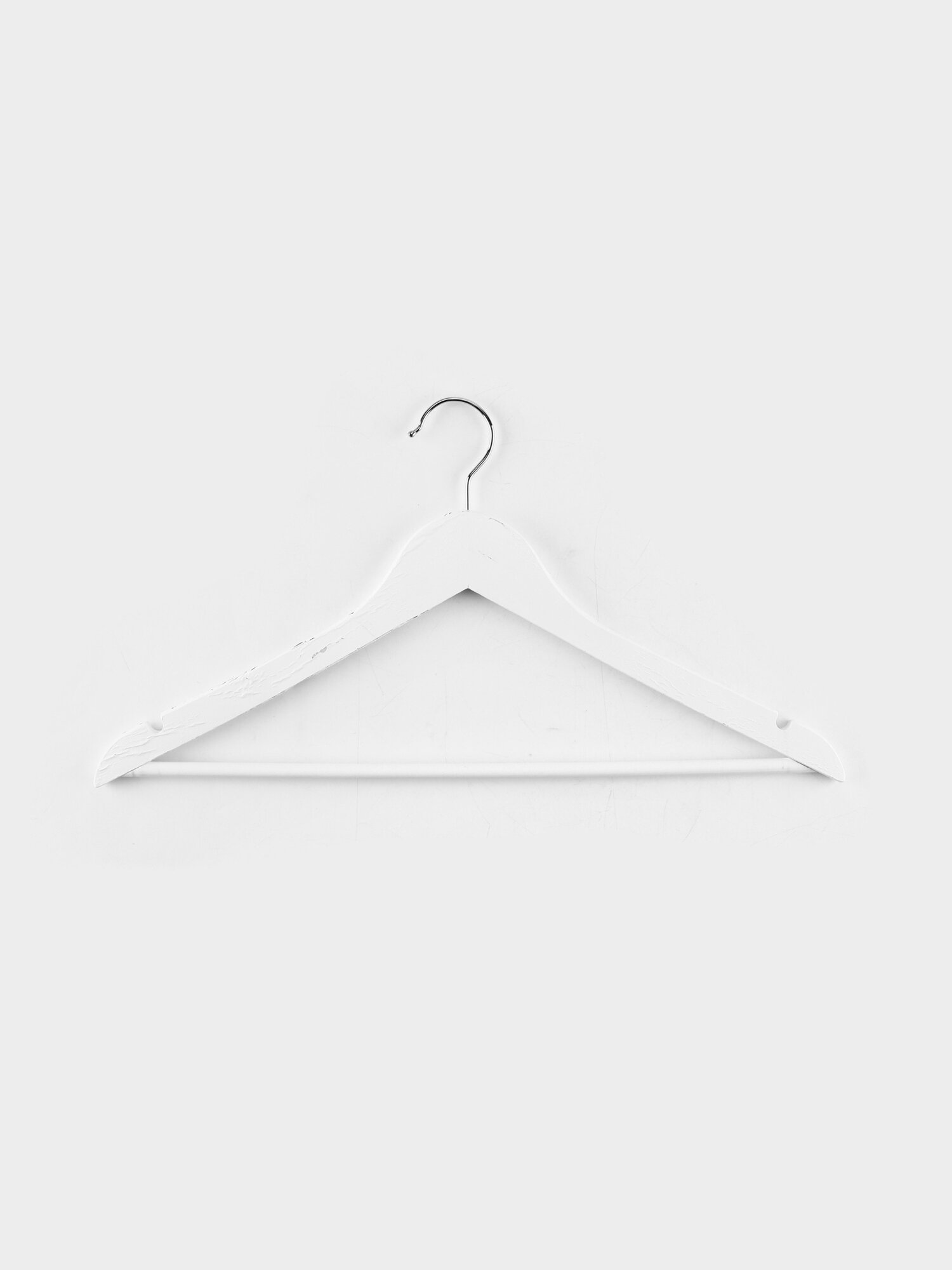 Уценка Набор вешалок с перекладиной 3 шт, размер 44.5×23 см дерево клен, сорт В, цвет белый 71625