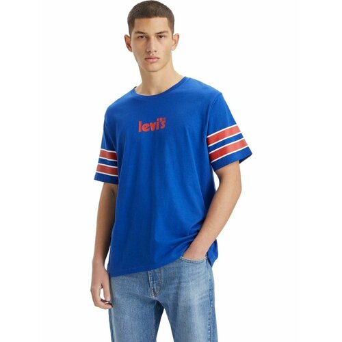 фото Футболка levi's men relaxed fit graphic tee, размер l, синий