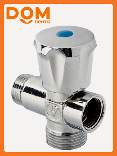 Изображение товара Вентиль тройник латунь никелированная VALTEC AB2550405 1/2"х3/4"х1/2"